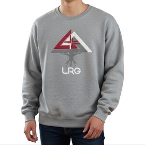 LRG Lifted Stacked Logo Cotton Sweatshirt in Gray Size Large